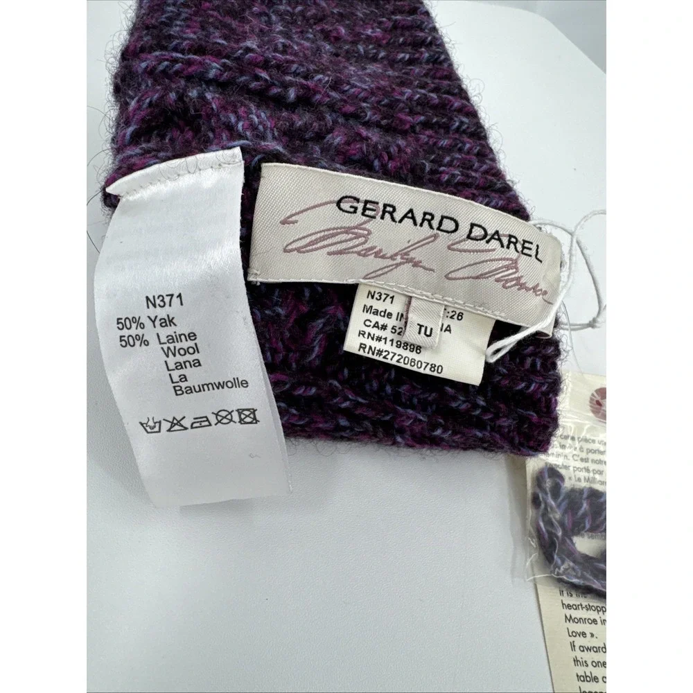 Gerard Darel x Marilyn Monroe Wool Sweater‎ Beanie - Purple Fuchsia RARE NEW